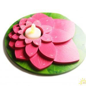 Hand painted 3D Lotus Tea light holder