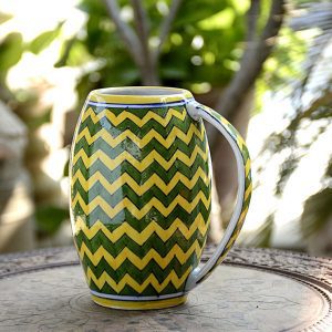 Blue Pottery Zigzag Pattern Beer Mug – 500ml