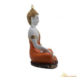 Orange Earth Touching Polyresin Buddha