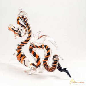 Orange Black Dragon Figurine