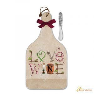 Wine Letters Glass Cheese Server Large