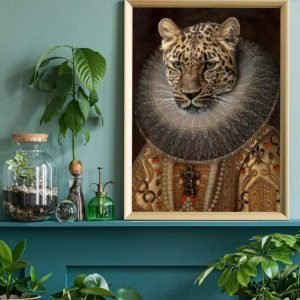 Queen Leopard Portrait Altered Art Print – Ink & Drop