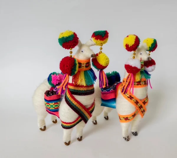 Handcrafted Fiesta Llama with pompoms (Assorted) - Image 2