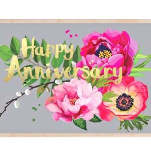 Happy Annivesary wooden postcard