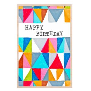 Happy Birthday wooden postcard