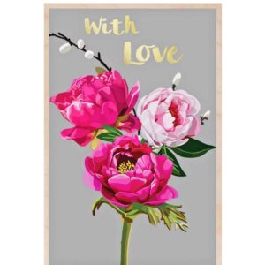 With love wooden postcard