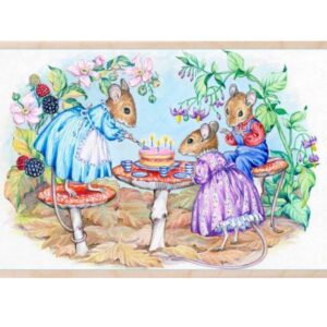 Mousie's Birthday wooden postcard