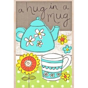 Hug in a Mug wooden postcard