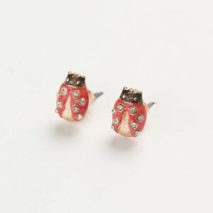 Enamel Pave Ladybird Stud Earrings