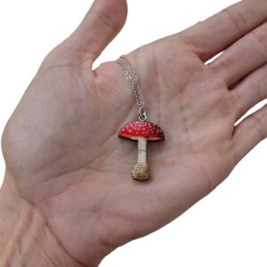 Fairy Mushroom Necklace – Antique Silver