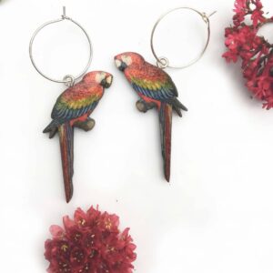 Silver plated Macaw Earrings
