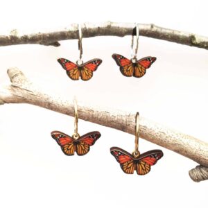 Monarch Butterfly Earrings – Silver Plated