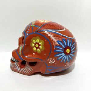 Large Mexican Ceramic Skull Rust