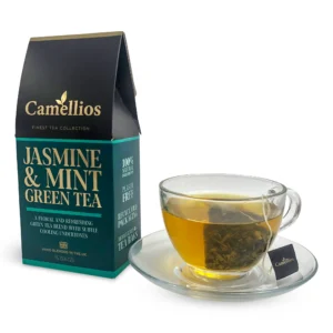 Camellios Jasmine & Mint Green Tea, 15 Pyramid Tea Bags