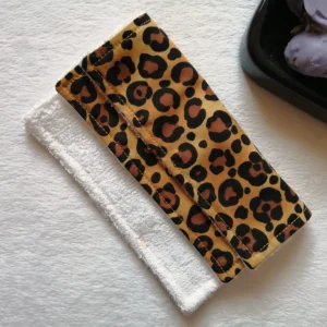 Leopard print reusable bamboo wipes – 6 inch (Set of5)