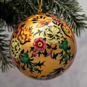 4" Gold Indian Floral Hanging Ornament