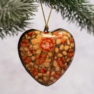 Peach Russian Hanging Heart Ornament