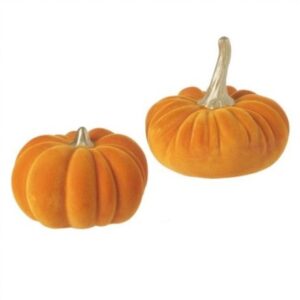 Orange and Gold Velvet Pumpkin Mix - Set of 2