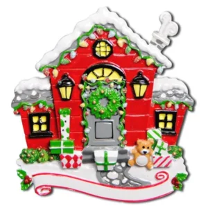 Red Christmas House - Personalised PolarX Ornament