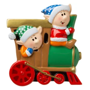 Elves on a Train - Personalised PolarX Ornament