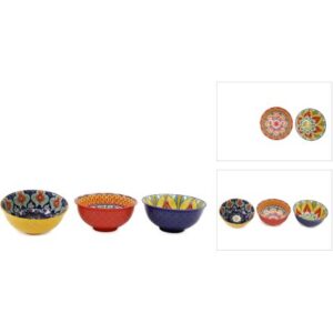 Colourful Patterned Bowls 15cm (Set of 3)