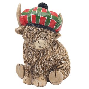 Highland Cow with Tartan Hat