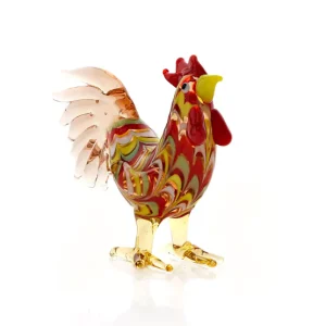 Rooster Glass Figurine