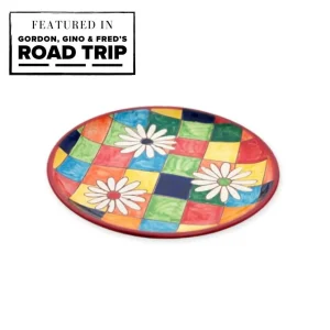 Hand-painted Spanish Flowers on Squares - Small Serving Plates