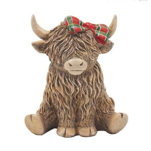 Highland Cow Tartan Bow