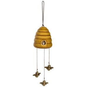Honeycomb Windchime with Hanging Bees