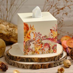 Square Tissue Box with Woodland Animals