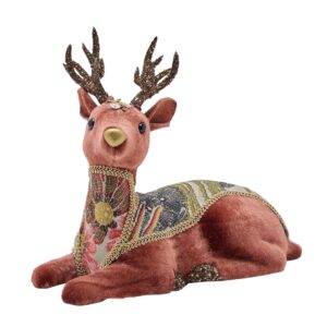 Sitting Velvet Deer Ornament