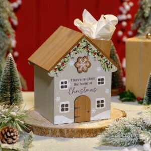 Christmas Cottage Wooden Tissue Box Holder