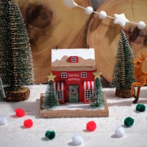 Winter Wonderland Santa Toyshop House Wooden Block