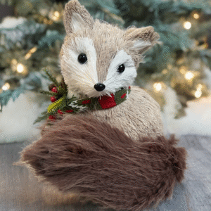 Grey Winter Fox Ornament
