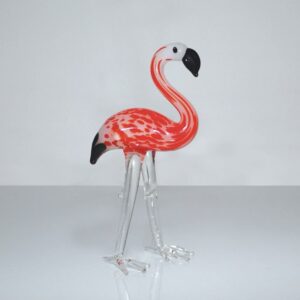 Miniature Flamingo Glass Figurine