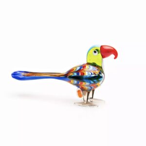 Miniature Parrot Glass Figurine