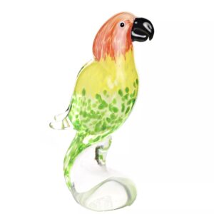 Tropical Parrot Glass Figurine