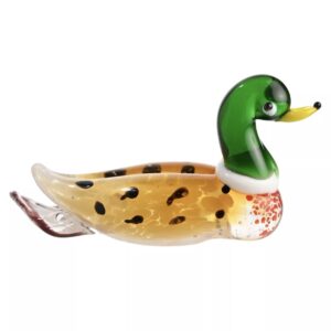 Miniature Mallard Duck Glass Figurine
