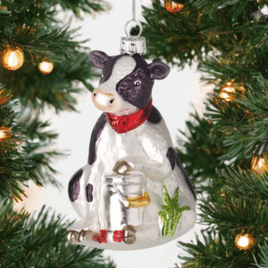 Glass Hanging Cow Bauble