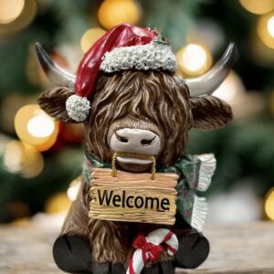 Highland Cow Welcome Sign Ornament