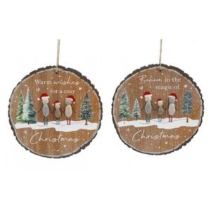 Pebble Xmas Hanging Plaque