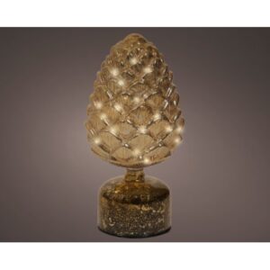 24cm Indoor Flashing Revolving Glass Pinecone