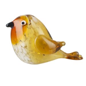 Miniature Glass Figurine - Sitting Robin