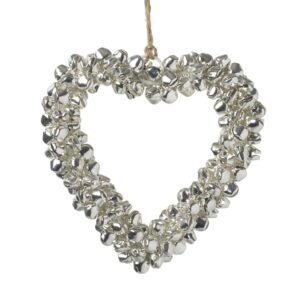 Silver Bells Hanging Heart