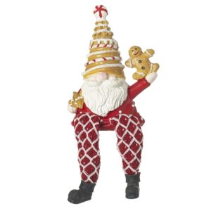 Gingerbread Hat Santa Shelf Sitter