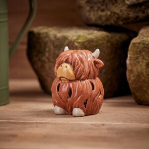Highland Cow Embossed Stoneware Tealight Holder