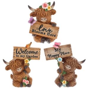 Garden Blooms Highland Cow Signs
