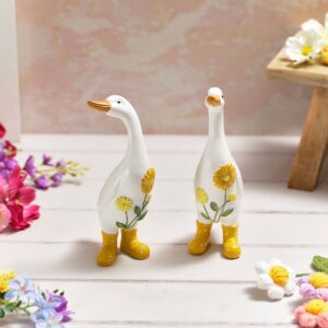 Polyresin Sunflower Duck Ornament