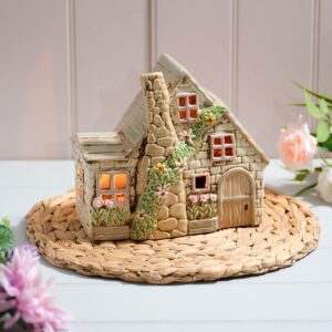 Embossed Stoneware Double Cottage Garden Candle Holder